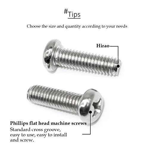 SENDILI M1.6 Tornillo cruzados de cabeza, Tornillo Cruzar mecánico, Pernos Acero Inoxidable 304, 50/100 Piezas M1.6x2/3/4/5/6/8/10mm, 50 Piezas M1.6x8mm