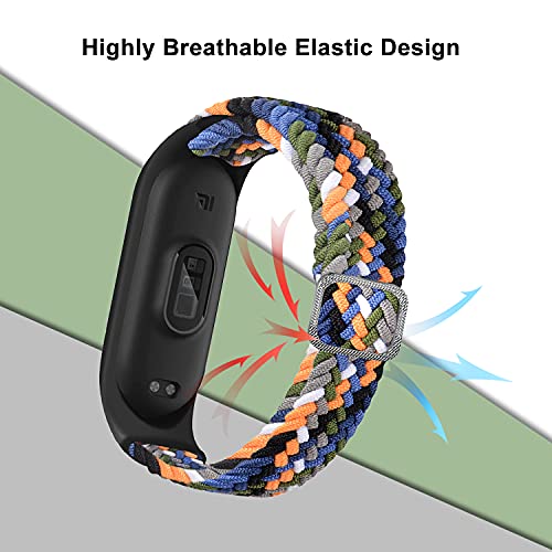 SeNool Correas Compatible con Xiaomi Mi Band 6/Band 5/Band 4 Pulseras Reloj Banda Nailon Trenzada Loop Hebilla Ajustable de Repuesto para Xiaomi Mi Band 6/ Band 5 / Band 4 Color Vaquero