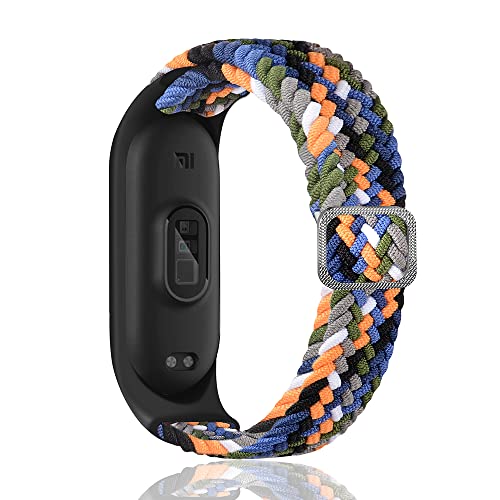 SeNool Correas Compatible con Xiaomi Mi Band 6/Band 5/Band 4 Pulseras Reloj Banda Nailon Trenzada Loop Hebilla Ajustable de Repuesto para Xiaomi Mi Band 6/ Band 5 / Band 4 Color Vaquero