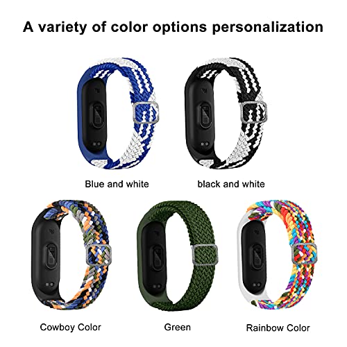 SeNool Correas Compatible con Xiaomi Mi Band 6/Band 5/Band 4 Pulseras Reloj Banda Nailon Trenzada Loop Hebilla Ajustable de Repuesto para Xiaomi Mi Band 6/ Band 5 / Band 4 Color Vaquero