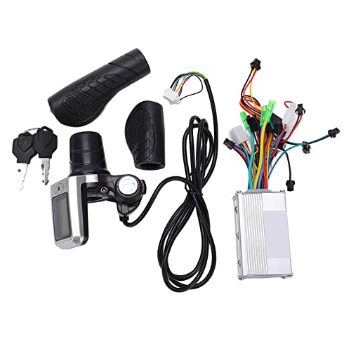 Shanrya Kit de Moto Eléctrica, Controlador de Motor Carcasa de Aluminio 36 / 48V 350W Pantalla LCD Diseño de Ranuras del Acelerador Buena Disipación de Calor Estable para Alto Rendimiento