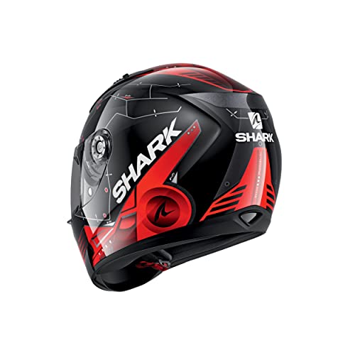 SHARK RIDILL MECCA Casco de Moto, Hombre, Negro Rojo Gris, Medium