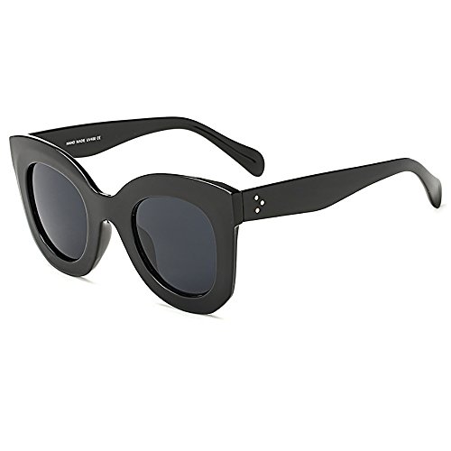 SHEEN KELLY Bold Retro Gafas Mod oval Gafas de sol de marco grueso Lentes redondos de lentes redondos