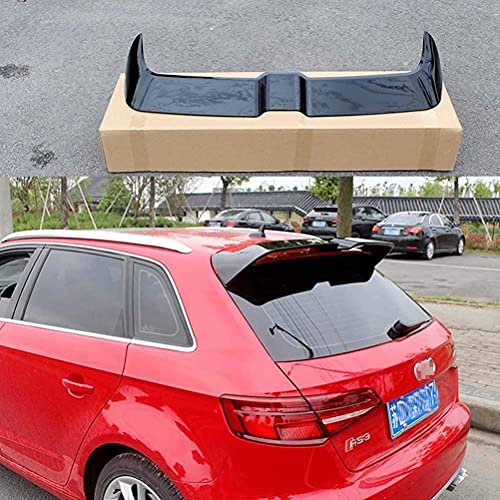 SHGE Alerón Trasero De Plástico Abs, Accesorios De Cubierta De Maletero De ala De Maletero Adecuados para Audi A3 S3 S Line A3 Hatchback 5 Puertas 2014-2018 Negro Brillante