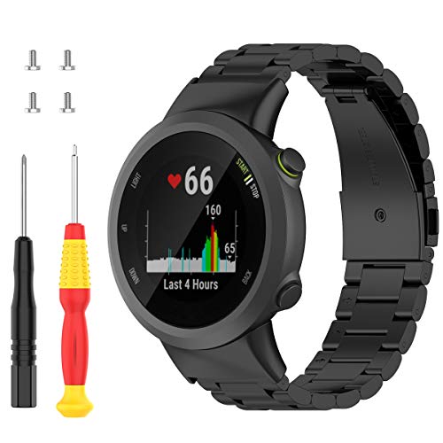 Shieranlee Correas de Metal compatibles con Garmin Forerunner 45 Correa,Strap de Repuesto de Acero Inoxidable para Forerunner 45/Swim 2 Smartwatch