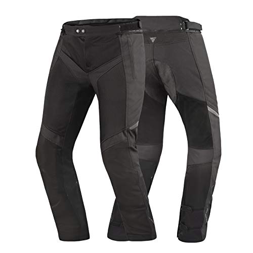 SHIMA JET Pantalon Moto Hombre - Pantalones Moto Touring de Verano de Mesh Textil Hombres con Membrana Impemeable, Prottecion CE de Rodilla (Negro, S)