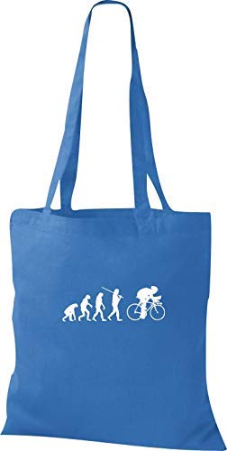 Shirtinstyle Bolsa Tejido Yute Evolution Motocicleta, Bici Ir en Bicicleta Stunt Freebike Biker Diversos Color - Royal, 38 x 42 cm