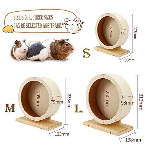 SHUANGJUN para hámster de Madera silenciosa para hámster, Rueda de Ejercicio Antideslizante, para hámster, Ratones, Ratones, Chinchillas, Mascotas pequeñas Rueda de Desplazamiento (M)