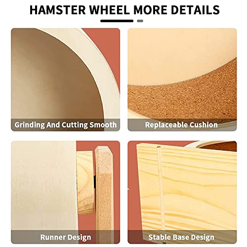 SHUANGJUN para hámster de Madera silenciosa para hámster, Rueda de Ejercicio Antideslizante, para hámster, Ratones, Ratones, Chinchillas, Mascotas pequeñas Rueda de Desplazamiento (M)