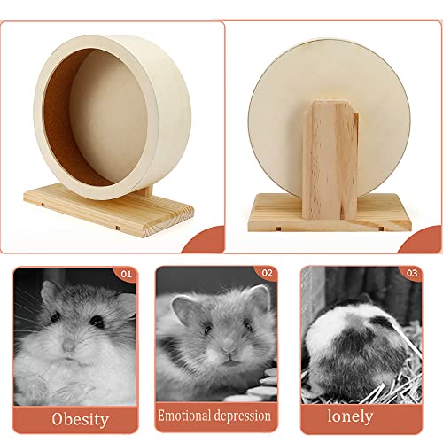 SHUANGJUN para hámster de Madera silenciosa para hámster, Rueda de Ejercicio Antideslizante, para hámster, Ratones, Ratones, Chinchillas, Mascotas pequeñas Rueda de Desplazamiento (M)