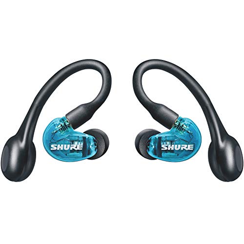 SHURE AONIC 215 - Auriculares inalámbricos, True Wireless Earbuds, bajos profundos, Bluetooth 5, sobre la oreja, estuche de transporte con función de carga, Azul