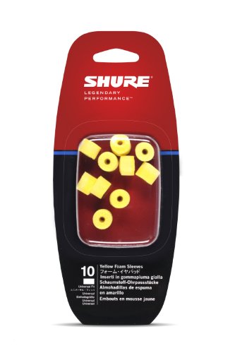 SHURE EAYLF1-10 - Almohadillas de gomaespuma para auriculares in-ear SE, amarillas, 10 unidades