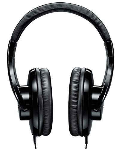 SHURE SRH240A-BK-EFS Auriculares de diseño cerrado, para estudio y aplicaciones profesionales, cable desmontable, almohadillas de terciopelo, plegables - Negro