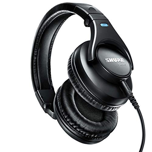 SHURE SRH440-BK-EFS - Auriculares de diseño cerrado, para estudio y aplicaciones profesionales, cable desmontable, almohadillas de terciopelo, plegables - Negro