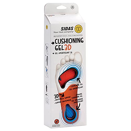 Sidas Suela Cushioning Gel 3D, Forma 3D anatómica, CSEESCUSH3D, Azul, L:42-43