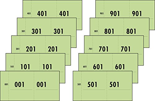 Sigel Express 76153 - Resguardos numerados (del 1 al 1000, 53 x 105 mm), color verde