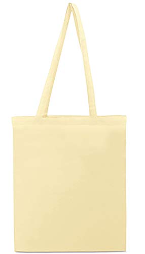 Siglo XXI Bolsa de algodón Natural con Asas largas 145 grs. Pack 10 Unidades. Tote Bag, Bolsa Compra, Saco Tela, Bolsas Manualidades, Bolsas. Regalo en Cada Pack