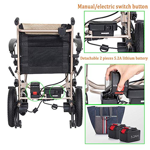 Silla De 14 Kg, Liviana, Inteligente, Plegable, para Transportar Sillas De Ruedas Eléctricas para Adultos, Eléctrica para Discapacitados con Joystick, Silla De Ruedas Eléctrica De Doble Función para