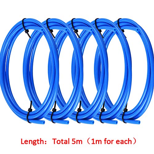 SIQUK 5 Piezas Tubo de teflón de PTFE(1 metros) con 10 Piezas PC4-M6 Fittings y 10 Piezas PC4-M10 Fittings para impresora 3D Filamento 1.75mm