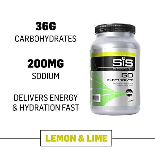 SiS GO ELECTRO Bebida Energética en Polvo, Suplemento Isotónico con Carbohidratos y Electrolitos para Hidratación y Energía en el Deporte, Vegano y Sin Gluten 1.6 kg, 40 Porciones, Lima Limón