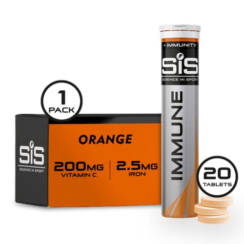 SiS Immune Sport Comprimidos Veganos Efervescentes de Vitamina C para el Sistema Inmunológico Después del Entreno, 20 Tableta 4,3 g Sabor Naranja