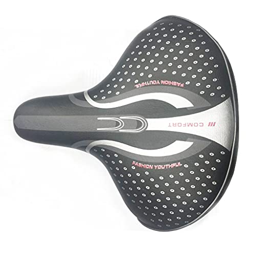 SIY Comfort Extra Wide Big Big BIK BICICLE Gel BICICLE Gel Soft Saddle Seat Sporty Black SILLÍN Aumentado for Camiones Sporty Black Saddle (Color : A)