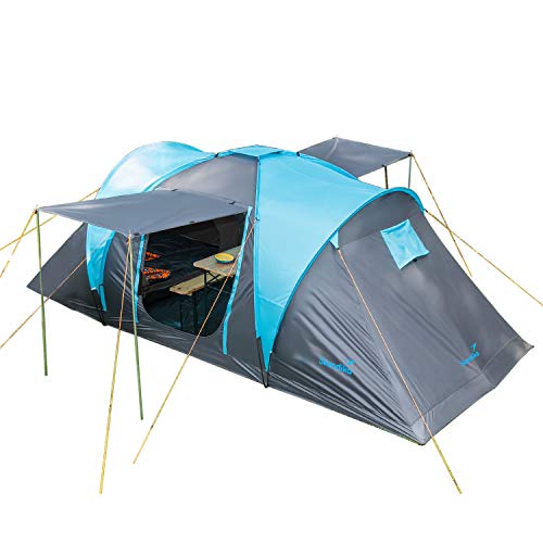 Skandika Hammerfest 4 Personas - Tienda de campaña Familiar - cúpula - Dos dormitorios- mosquiteras (con Suelo Cosido)