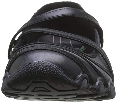 Skechers Bikers-Ribboneer, Bailarinas Mujer, Negro (BLK Black Leather/Satin Trim), 38 EU