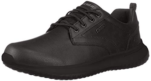 Skechers Delson-Antigo, Zapatillas Hombre, Negro (BBK Black Leather), 44 EU