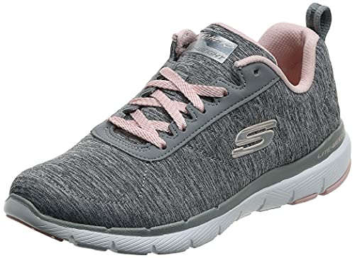 Skechers Flex Appeal 3.0-Insiders, Zapatillas Mujer, Multicolor (GYLP Black & Gray Mesh/Black Trim), 38 EU