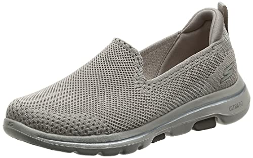 Skechers Go Walk 5 Prized, Zapatillas Mujer, Beige (Taupe Textile/Trim TPE), 37 EU