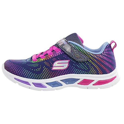 Skechers Litebeams-Gleam N'dream, Zapatillas Niñas, Multicolor Nvmt Black Mesh Multi Foil Print Trim, 32 EU