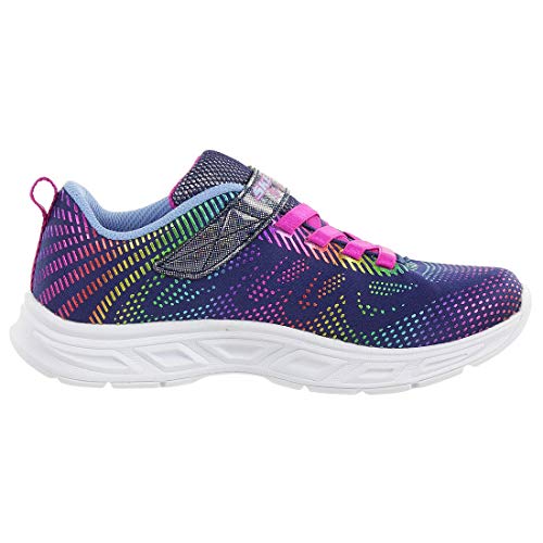 Skechers Litebeams-Gleam N'dream, Zapatillas Niñas, Multicolor Nvmt Black Mesh Multi Foil Print Trim, 32 EU