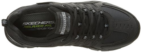 Skechers Outland 2.0-Rip-Staver, Zapatillas Altas Hombre, Negro (BBK Black Leather/Mesh/Trim), 45.5 EU