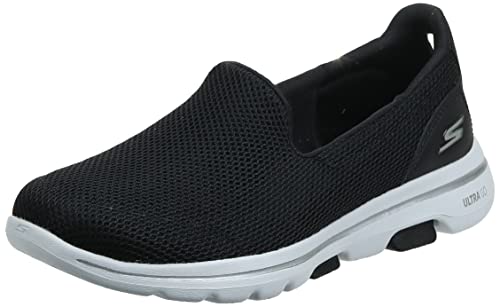 Skechers Performance Go Walk 5, Zapatillas Mujer, Negro (BKW Black Textile/Trim), 41 EU