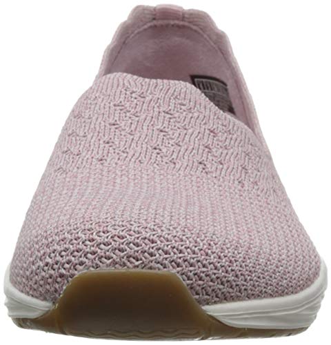 Skechers Seager-Stat, Zapatillas Mujer, Rosado (Ros Black Flat Knit), 41 EU