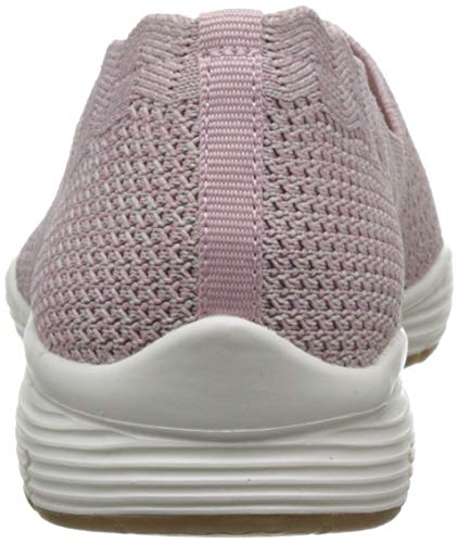 Skechers Seager-Stat, Zapatillas Mujer, Rosado (Ros Black Flat Knit), 41 EU