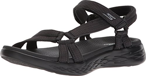 Skechers Skechers On The Go 600 15316-bbk 15316, Sandalia con Pulsera Mujer, Negro (Black 15316/Bbk), 41 EU