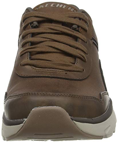 Skechers Verrado Crafton, Zapatillas Hombre, Marrón (Dark Brown Leather Acdb), 45 EU