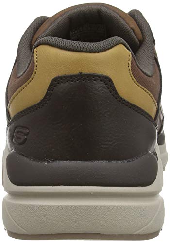 Skechers Verrado Crafton, Zapatillas Hombre, Marrón (Dark Brown Leather Acdb), 45 EU