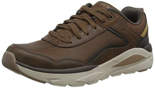 Skechers Verrado Crafton, Zapatillas Hombre, Marrón (Dark Brown Leather Acdb), 45 EU