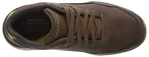 Skechers Verrado Crafton, Zapatillas Hombre, Marrón (Dark Brown Leather Acdb), 45 EU