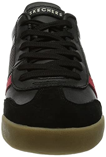 Skechers Zinger-Retro Rockers, Zapatillas Mujer, Negro (BKRD Black Leather/Red Suede/Blue Suede Trim), 37.5 EU