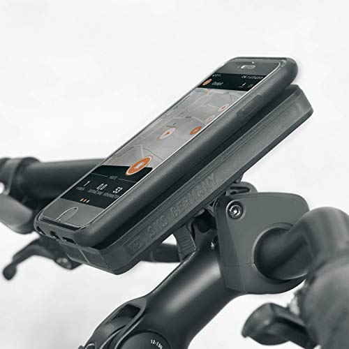 SKS COMPIT+ - Soporte para Smartphone y batería para Manillar de Bicicleta (Carga inalámbrica, Talla única), Color Negro