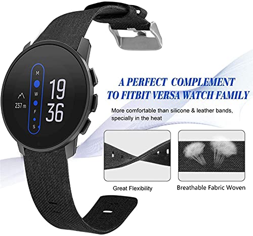 SkyBand Correas Compatible para SUUNTO 9 Peak, Moda Nylon Tela tejida Clásico Correas Compatible para Smartwatch SUUNTO 9 Peak (Negro)