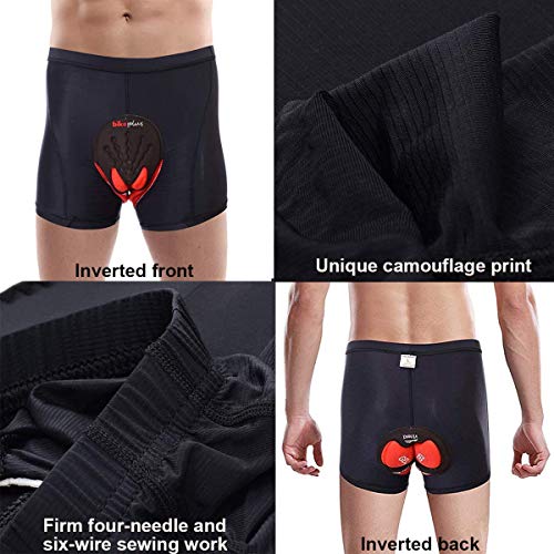 SKYSPER Calzoncillos Ropa Interior Ciclismo para Hombres Culote Pantalones Cortos Deportivos Gel 3D Acolchada para MTB Ciclismo Bicicleta al Aire Libre Transpirable Secado Rápido (M)