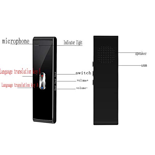 Smart Language Translator, Device Smart Voice Translator Traducción de fotos Soporte Bluetooth 40 idiomas para viajar al extranjero Aprendizaje Compras Negocios Chat Grabación Traducciones con Andro