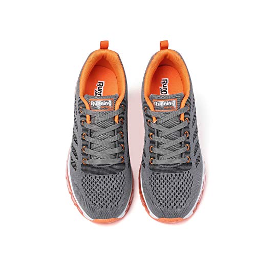 Smarten Zapatillas de Running Hombre Mujer Air Correr Deportes Calzado Verano Comodos Zapatillas Sport Grey Orange 39 EU
