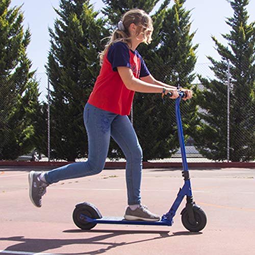 SmartGyro Xtreme XD Patín eléctrico para niños y jóvenes, ruedas 8", 3 velocidades, plegable, ligero, autonomía de 18 Km, batería de litio, freno eléctrico, Scooter, luces traseras, Azul