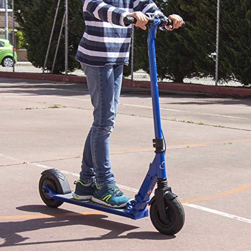 SmartGyro Xtreme XD Patín eléctrico para niños y jóvenes, ruedas 8", 3 velocidades, plegable, ligero, autonomía de 18 Km, batería de litio, freno eléctrico, Scooter, luces traseras, Azul